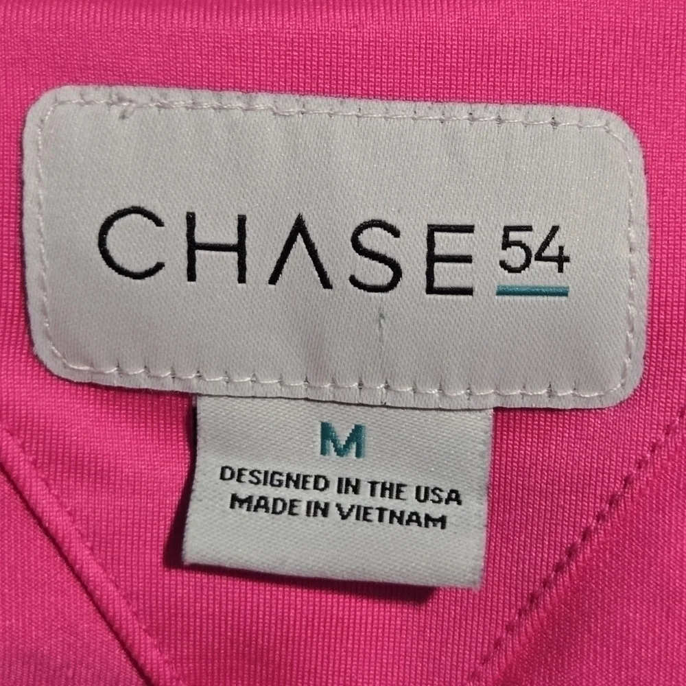 CHASE 54 Women's Golf Performance Quarter Button Down Shirt Pink Size Medium